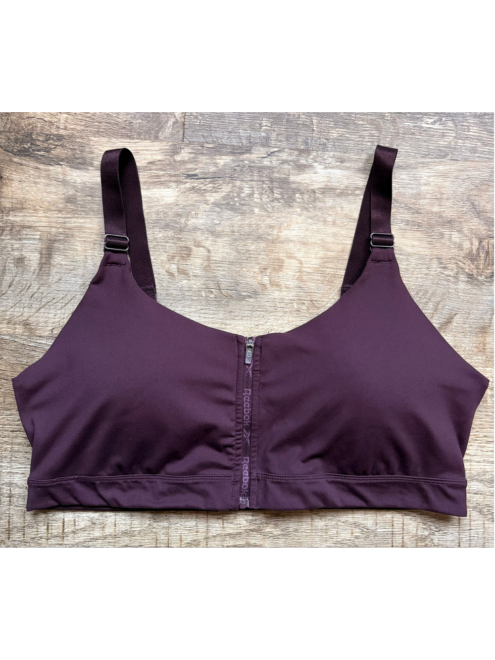 Reebok Front Zip Sports Bra – Eggplant / Deep Plum XL